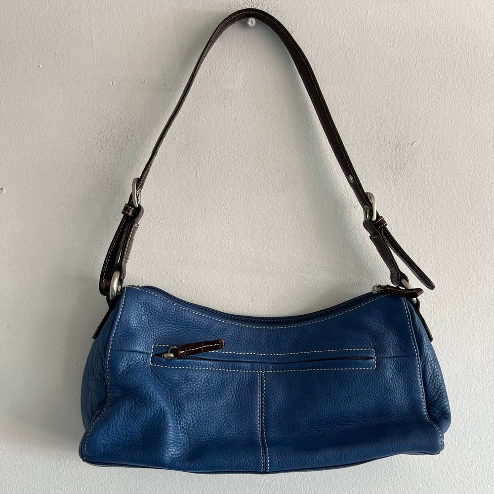 Tig & Co. Blue Leather Shoulder Bag One Size